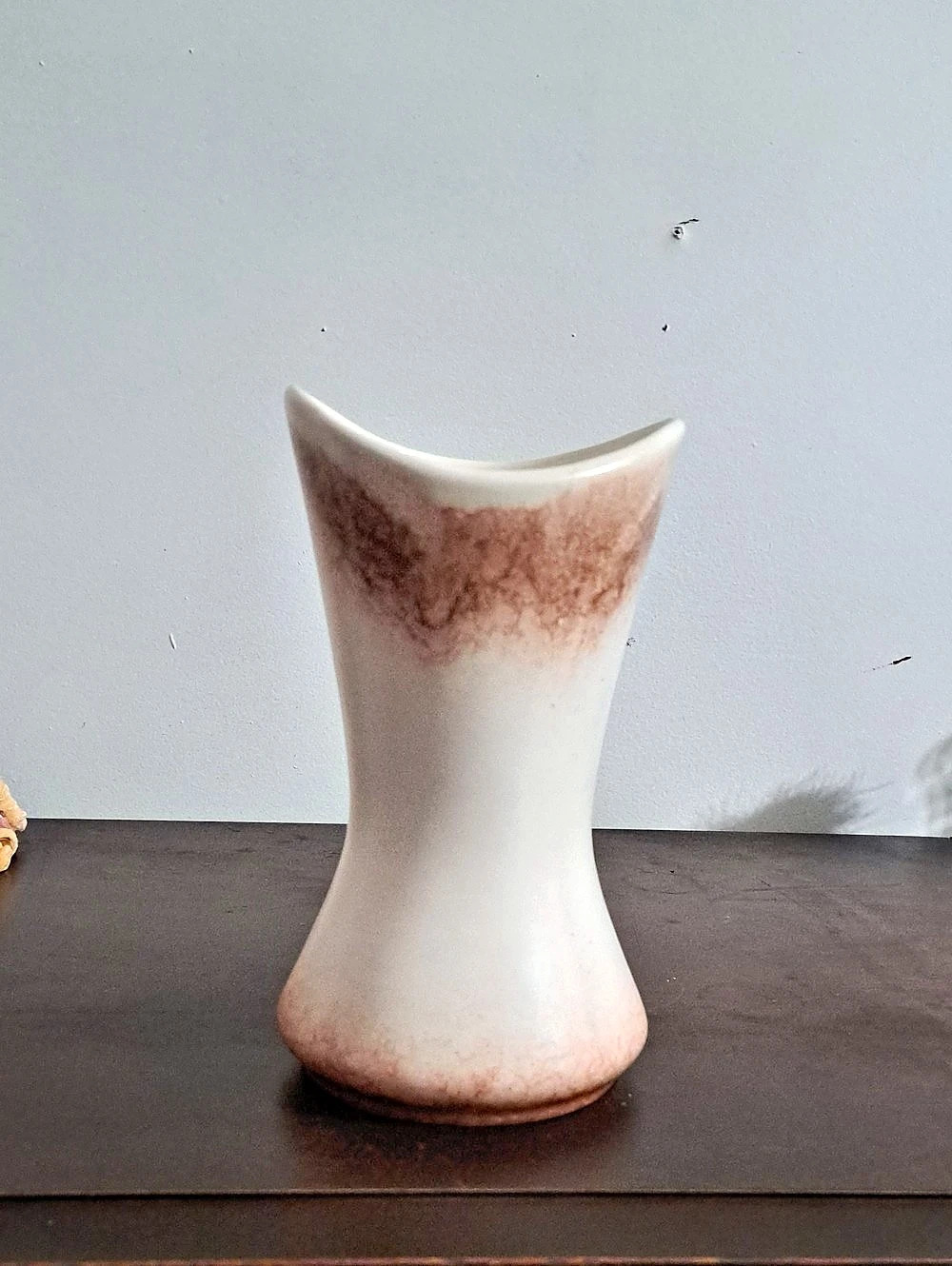 Ceramic Vase in White & Brown